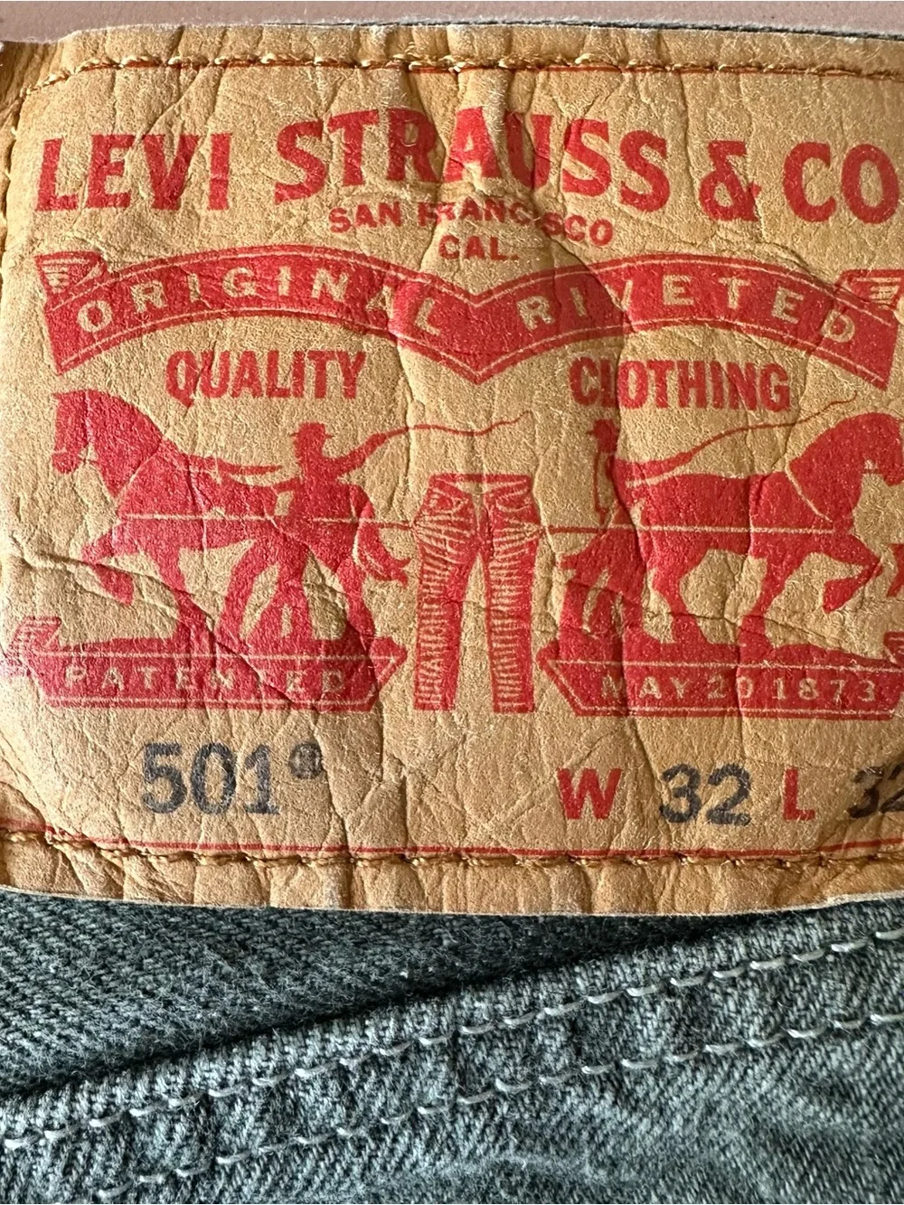 Levi's 501 Men's Original Shrink to Fit Jeans Stone Washed Green Size 32x32